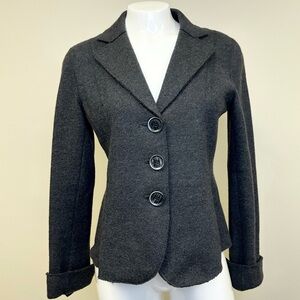 Lafayette 148 New York Grey 100% Wool Fitted Jacket Blazer 2 Petite 2P